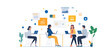 © MZ - Teamwork and Technology in Modern Business Workspace, Office Setup for Group Collaboration and Communication