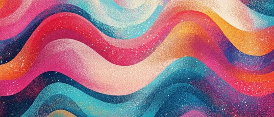 Canvas Print - A visually captivating and colorful abstract wave pattern characterized by flowing lines that evoke a cosmic essence