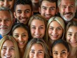 © Sergey - A diverse group of smiling people from various cultural backgrounds, showcasing unity and happiness. The image is bright and vibrant.