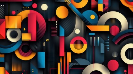 Poster - Vibrant Geometric Abstract Pattern Design