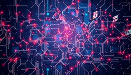Poster -  subtle wallpaper wall  artificial intelligence