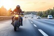 © Thomas - Solo highway ride with motorcyclist maintaining a safe distance