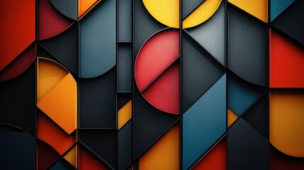 Poster - Bright Geometric Abstract Patterns in Bold Colors