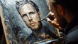 © Coffee Cafe Lover - Artist Creating Self-Portrait in Studio Setting