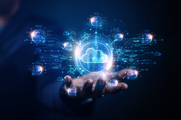 cloud technology concept global network of metaverse systems exchange of information global business
