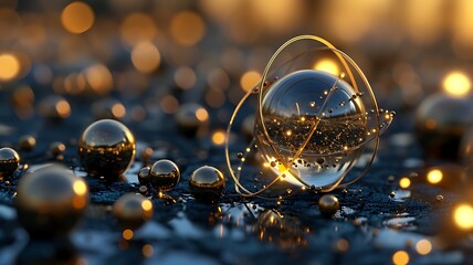 Poster - quantum physics enigma unveiled: illustrations of tiny and powerful forces