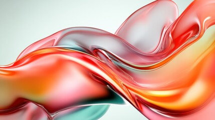 Poster - This image features an abstract composition of fluid shapes in vibrant colors, creating a dynamic sense of motion and blending, invoking creativity and energy.