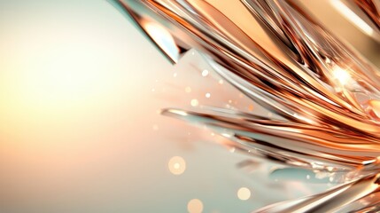 Poster - Artful abstract design of elegant metallic shapes in a fluid motion style, representing modern fluidity and creating a sense of vibrancy and intrigue.