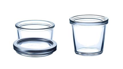 Poster - Empty Glass Jars Collection Isolated on a Transparent Background Generative AI