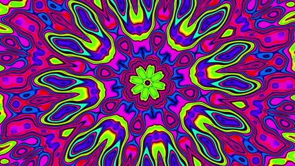Wall Mural - psychedelic flowing abstract background 4k loop features bright, multicolored vector psychedelic sha