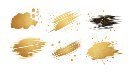 Poster - luxury gold confetti and brush stroke patterns for artistic design generative ai