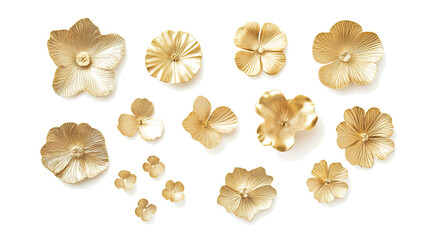 Poster - Gold Acanthus Decor Collection on White Background Generative AI