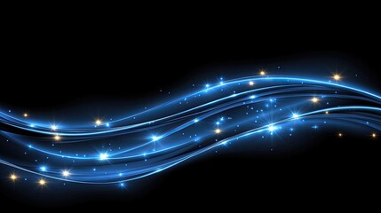 Fototapete - A mesmerizing display of glowing blue connections and dots forms an abstract network against a dark background, illustrating technology.