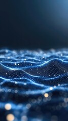 Fototapete - A mesmerizing display of glowing blue connections and dots forms an abstract network against a dark background, illustrating technology.
