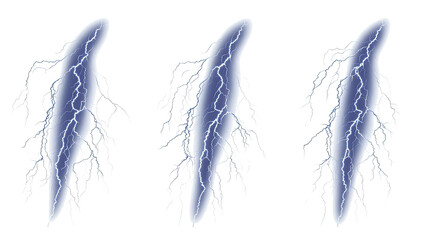 Poster - stylized lightning bolts on transparent background generative ai