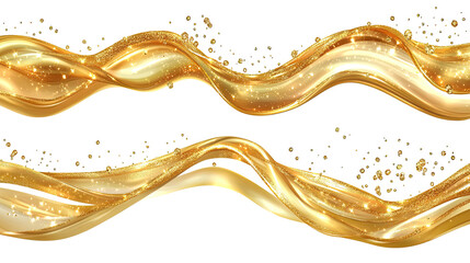 Poster - Luxury Golden Splash Waves Creating Elegant Fluid Patterns Generative AI