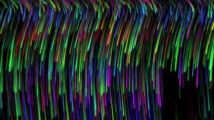 Wall Mural - rainbow stick rain abstract background 4k loop features bright, multicolored vector psychedelic line