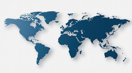 Poster - A flat world map features blue network connections on a textured grey background, emphasizing global communication and connectivity