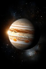 Wall Mural - A view of a planet in space with stars in the background