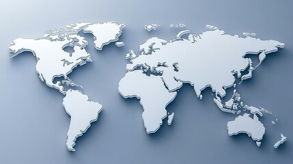 Poster - the design showcases an abstract representation of a world map on a blue backdrop, emphasizing globa