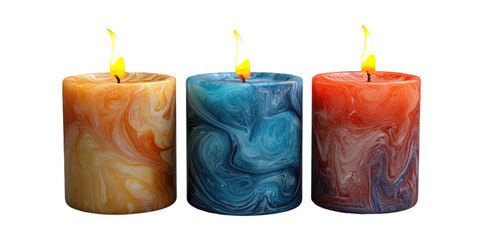 Wall Mural - set of candle with isolated transparent background.