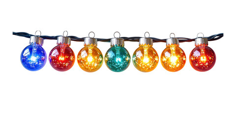 Wall Mural - set of christmas light decoration isolated on transparent background, png elements collection.