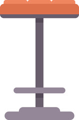 Poster - modern bar stool standing on single leg with footrest and soft seat, element of furniture for cafe o