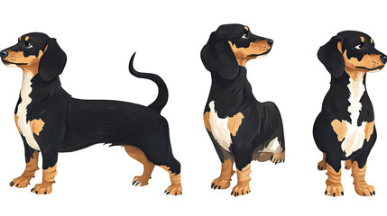 Poster - Portraits of a Dachshund Dog Set Against a Transparent Background Generative AI