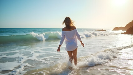 Beautiful woman at the beach