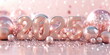© SappiStudio - Rose gold numbers 2025 on a soft blush pink background, with metallic confetti and elegant, glowing orbs giving the scene a luxurious look. Wide horizontal banner