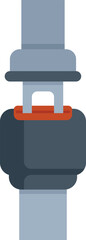 Poster - seat belt buckle fastened, representing safety and security while driving or riding in a vehicle