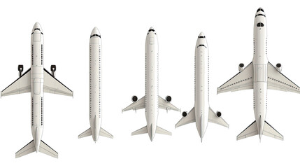 Poster - white airplane models on transparent background generative ai