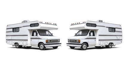 Poster - White Motorhomes on Transparent Background for Easy Viewing Generative AI