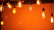 © Sujid - Abstract background featuring glowing yellow orange bright light bulbs, shining, illuminated