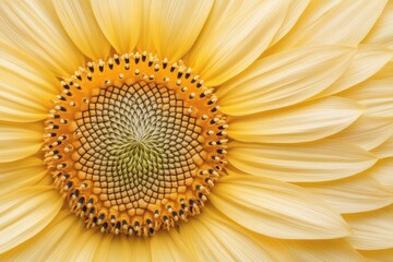 A close up of a yellow flower with a white center