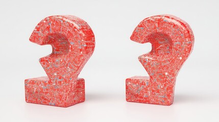 Poster - Colorful Question Mark Sculptures Showcase Artistic Creativity Generative AI