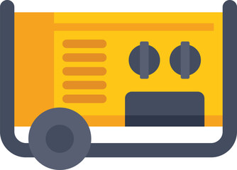 Poster - yellow portable generator supplying electricity during power outage