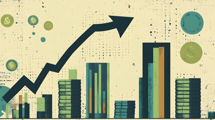 Poster - Growth Chart with Abstract Financial Background