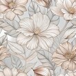 © IbragimovN - Elegant floral pattern with soft beige and cream blooms