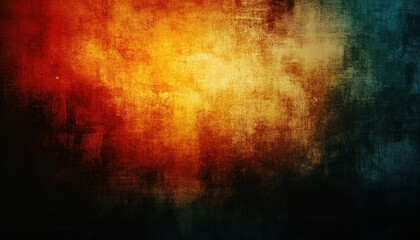 Poster - Abstract Grunge Background with Red, Yellow, and Green Colors