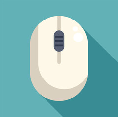 Poster - modern wireless computer mouse with scroll wheel and buttons, on a vibrant turquoise backdrop