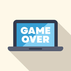 Fototapete - Laptop displaying game over message on a blue screen