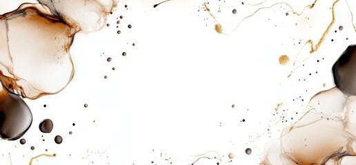 Poster - Elegant abstract fluid art with a blend of earthy tones and textures