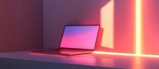 Poster - Laptop in Neon Light