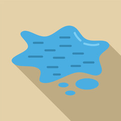 Poster - cartoon puddle of water making a splash with small drops around it