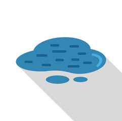 Poster - minimalist icon of a puddle of water with small droplets, representing stagnant liquid on a surface