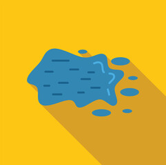 Poster - viscous blue liquid splashing and creating small droplets, dynamic movement and motion, vector illus