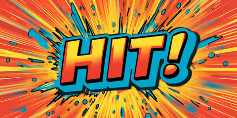 Aufkleber - Hit comic book cartoon expression illustrating a hitting action