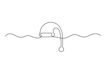 Poster - santa claus hat continuous one line drawing single line art element minimalist sketch line vector il