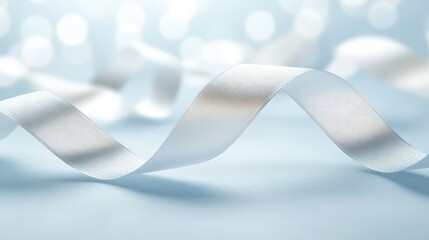 Poster - Soft Blurred Ribbon on Light Background
